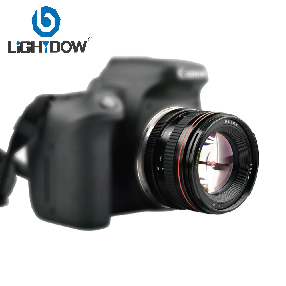 Lightdow 50 мм F1.4 большой апертуры портрет ручной фокусировки объектив камеры для Canon 550D 760D 77D 80D 5D4 Nikon D5100 D7100 D810 D750