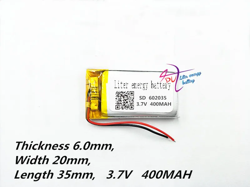 

lithium polymer battery 602035 3.7V 400mAh Handheld MP3 MP4 MP5 GPS Navigator Lithium Battery