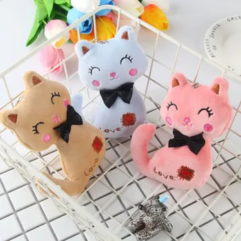 

Baby Soft Plush Bowknot Cat Keychain Pendant Toy Doll Stuffed Soft Pendant Decor Gift