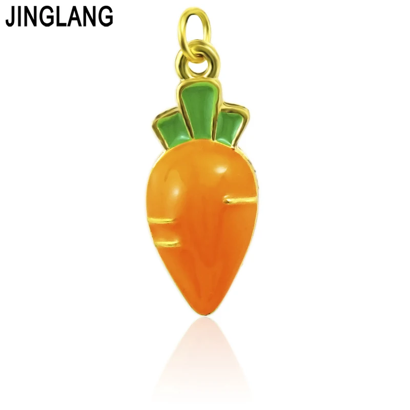 Модные подвески JINGLANG золотого цвета металлическая оранжевая эмалированная