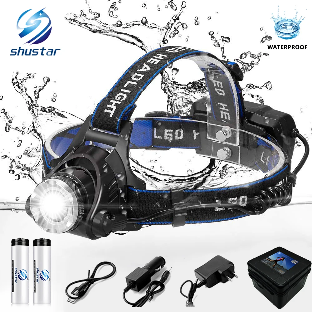 LED headlamp fishing headlight 6000 lumen T6/L2 3 modes Zoomable lamp Waterproof Head Torch flashlight Head lamp use 18650 LED headlamp fishing headlight 6000 lumen T6/L2 3 modes Zoomable lamp Waterproof Head Torch flashlight Head lamp use 18650