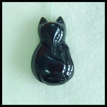 

Natural Gemstane Carved Fox Obsidan ,Fashion Women pendant ,36x22x12mm,12g