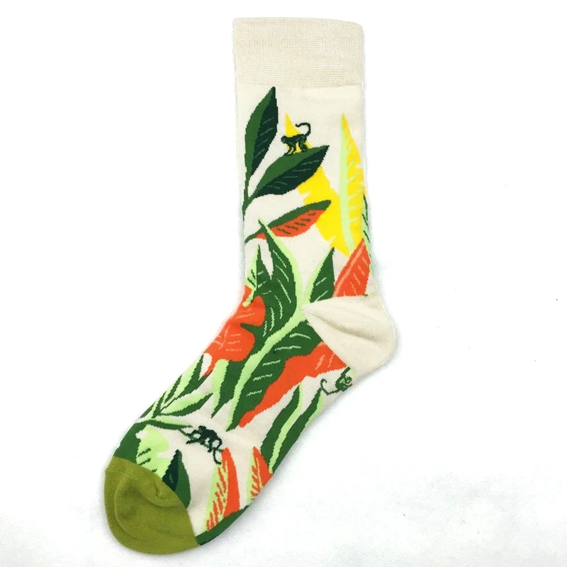 Забавные зимние женские уличные носки с изображением цветов, подсолнухов, котов, забавных животных, уличная одежда, носки для мужчин, хлопковые толстые теплые носки