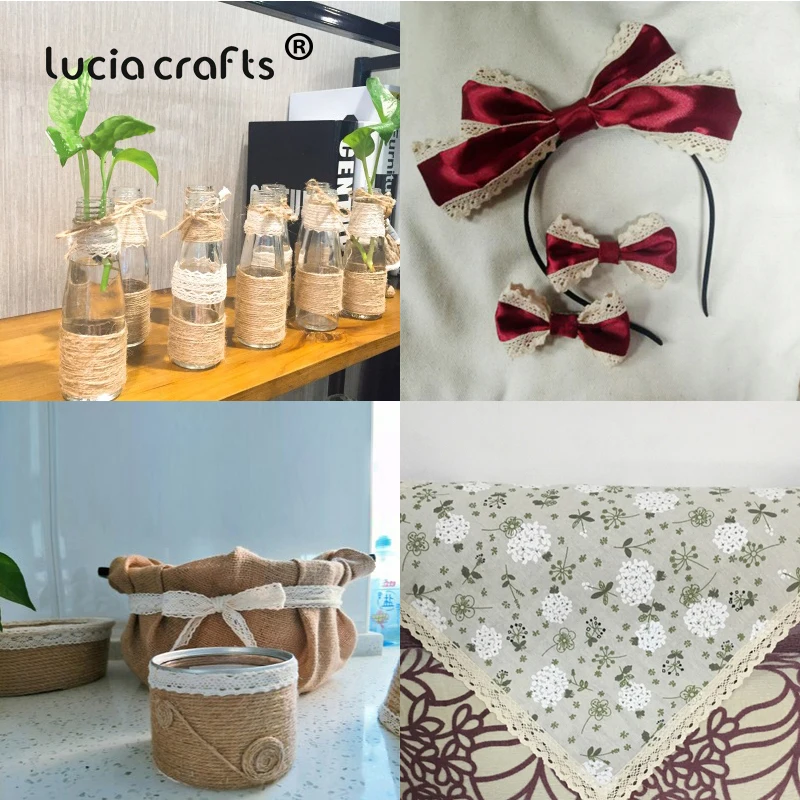 Lucia crafts 2y/6y отделка слоновой кости Хлопок крючком кружева ленты одежда швейная ткань материал DIY аксессуары ручной работы N0105