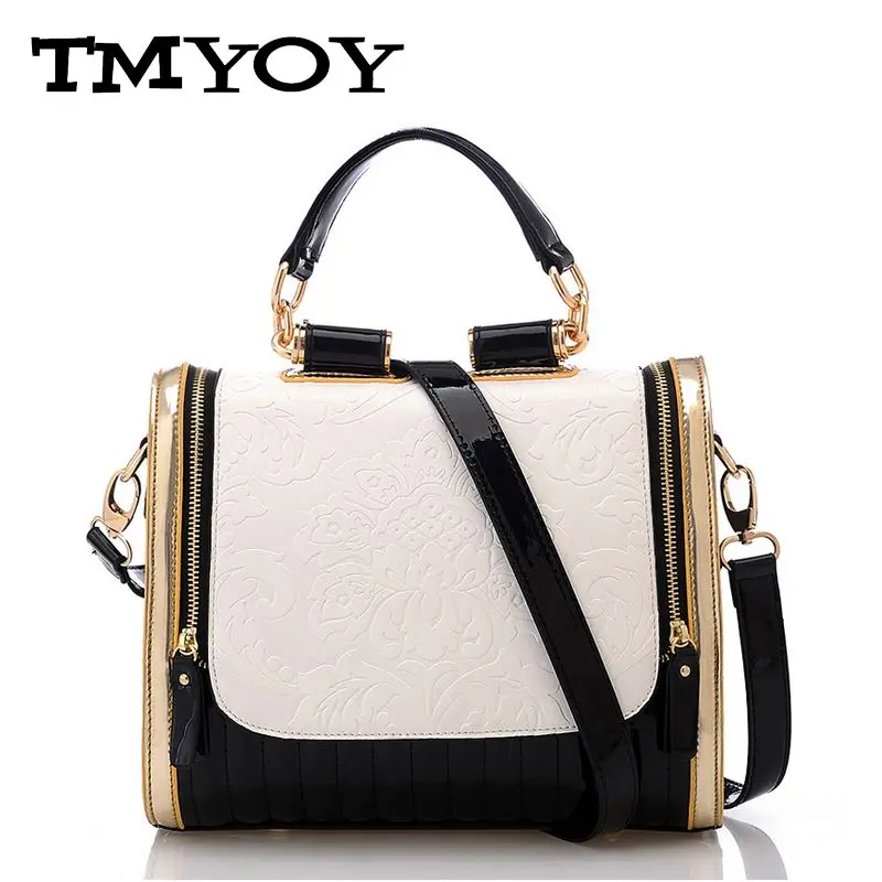 TMYOY 2017 New Quality America style women leather bags high quality pu women shoulder bags flower print messenger bag JK050