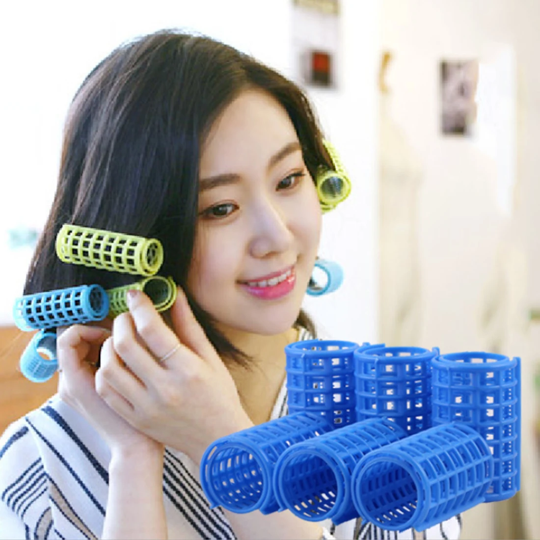

12pcs/10pcs/8pcs/6pcs Plastic Hair Rollers Magic Hair Curlers DIY Hair Salon Curlers Rollers Tool Soft Large Hairdressing Tools