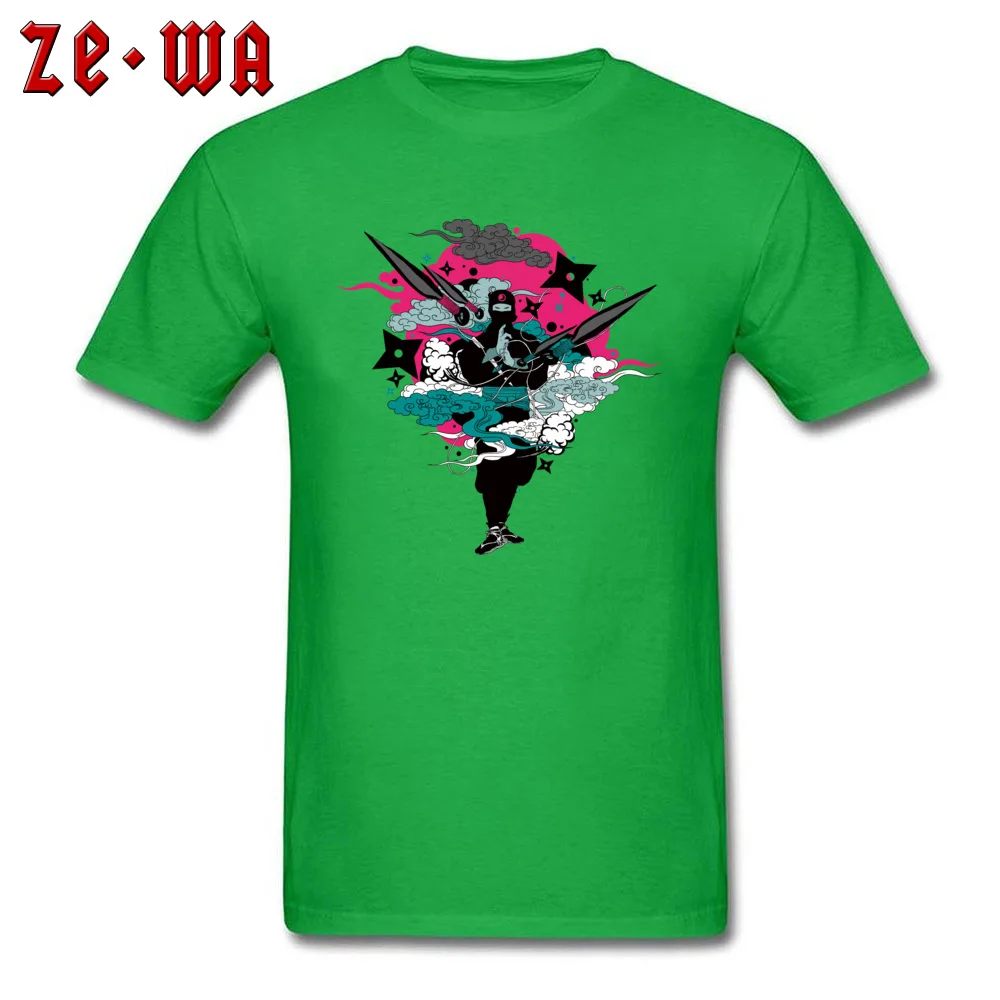 Men Brand Tops Shirts Round Collar VALENTINE DAY 100% Cotton T Shirts Europe japan samurai ninja japanese color T Shirts japan samurai ninja japanese color green