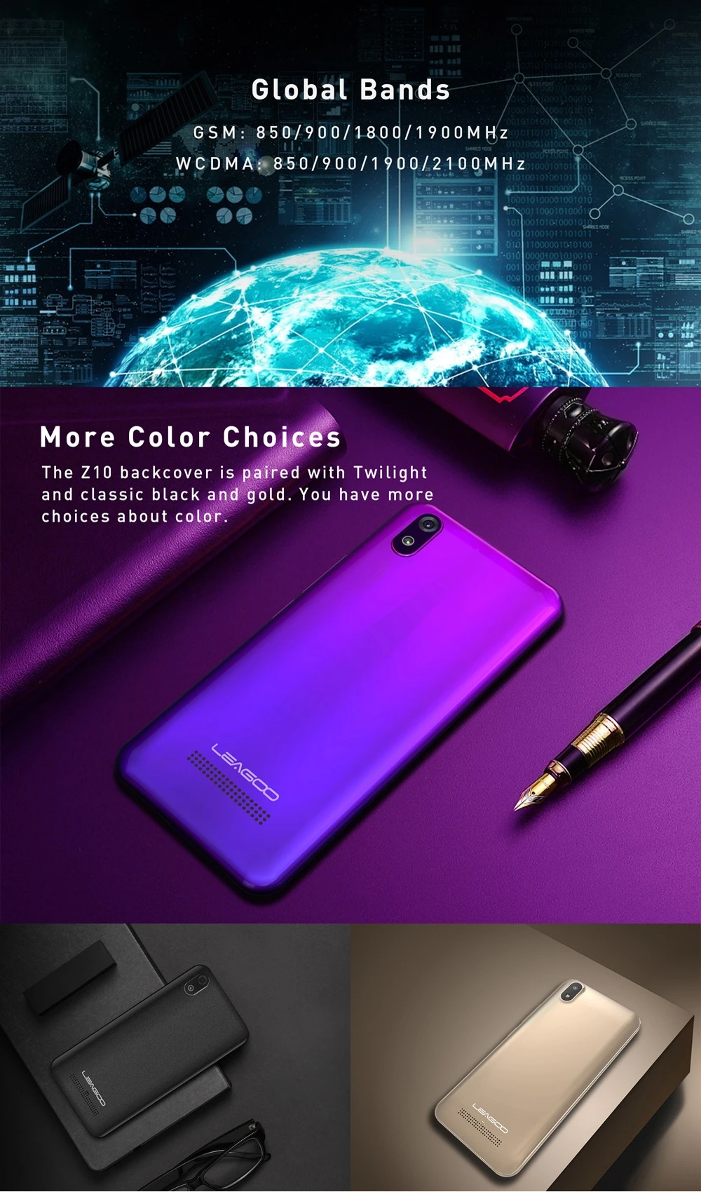 Мобильный телефон LEAGOO Z10, 5,0 дюймов, 18:9, полный экран, Android 8,0, 1 ГБ ОЗУ, 8 Гб ПЗУ, четырехъядерный процессор MT6580, 2000 мАч, камера, две sim-карты, 3G, смартфон