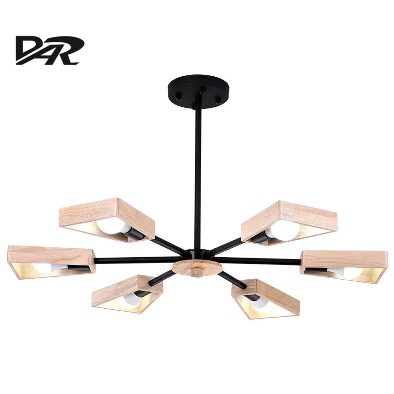 

DAR Design Nordic 6/8 Heads Chandelier Lighting Vintage Hanglamp Black Painted Iron Hanging Lamp For Dining Living Room Kitchen