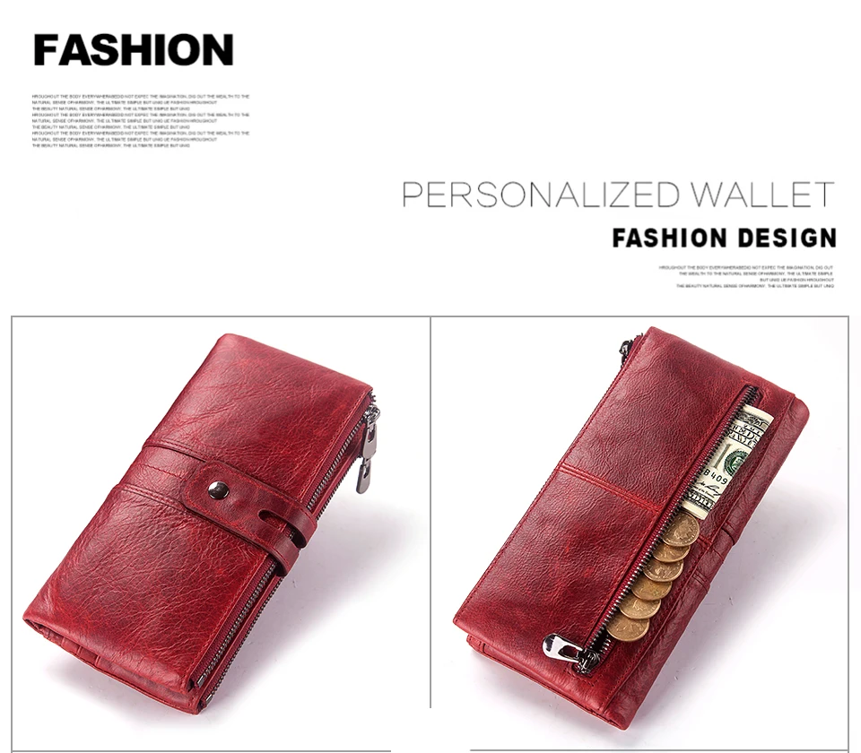 GZCZ женский кошелек из натуральной кожи, длинный карман для сотового телефона, модный кошелек на застежке-молнии, Женский кошелек с зажимом для денег