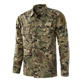 

Field Combat Training Tactical Shirt Men Outdoor Camping Hiking Fishing Plaid Cloth Wearproof Camo Breathable Military Shirts
