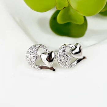 

GNE0404 New Arrival Genuine 925 Sterling Silver Stud Earrings Sweet Crystal Charming Earring, Fashion Jewelry For Women