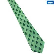 Модный новогодний галстук с принтом 140 см зеленая елка модный галстук красный Санта Клаус Снежинка шеи галстук для фестиваля подарок