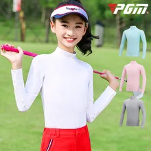 PGM Golf/Детская Солнцезащитная Одежда для мальчиков и девочек, летняя одежда, рубашка, дышащая спортивная одежда, шелковые футболки с длинными рукавами