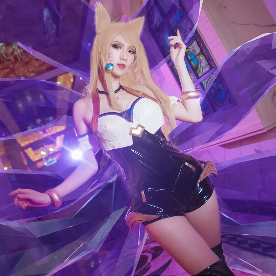 

Game LOL Cosplay Costume Grand Final K/DA KDA Ahri Cosplay Costume Customized