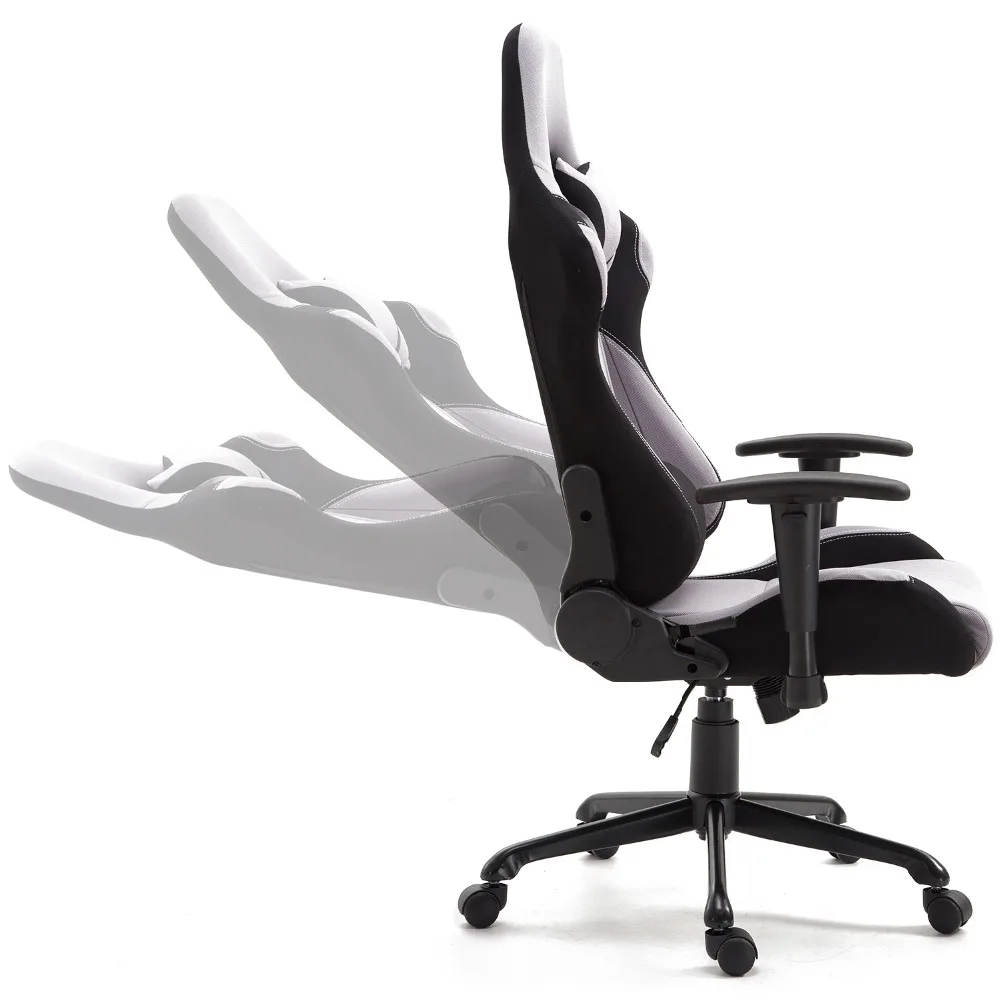 Samincom عالية الخلفي كرسي ألعاب الفيديو (الأسود و الرمادي) مع اضافية لينة المخده و كرسي داعم للفقرات القطنية مكتب قطب رفع كرسي Samincom عالية الخلفي كرسي ألعاب الفيديو (الأسود و الرمادي) مع اضافية لينة المخده و كرسي داعم للفقرات القطنية مكتب قطب رفع كرسي