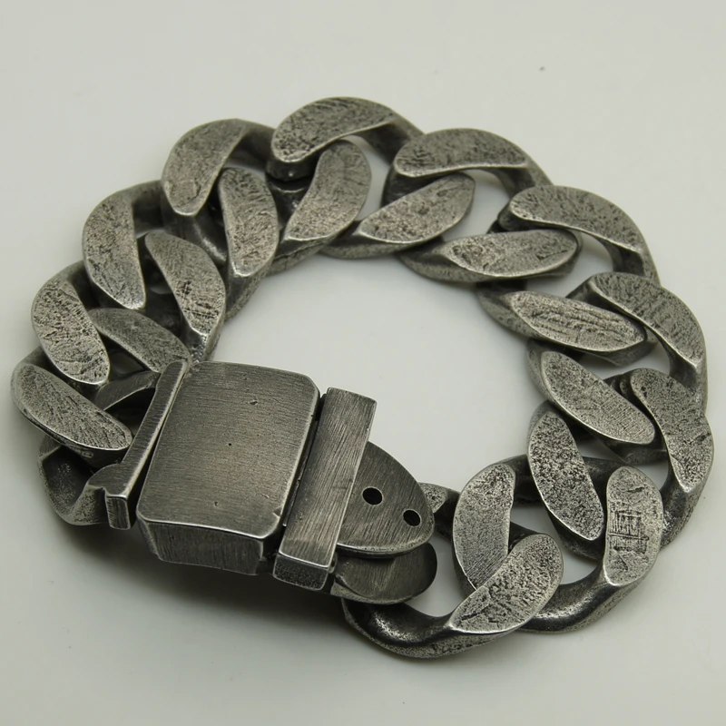 2,4 см ширина крутая Мужская/мальчик простой винтажный дизайн ковбой панк ремень пряжка Тяжелая нержавеющая сталь браслет цепочка 3 размера матч