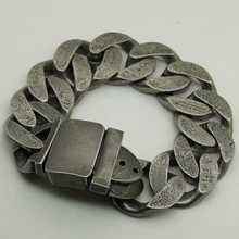 2,4 см ширина крутая Мужская/мальчик простой винтажный дизайн ковбой панк ремень пряжка Тяжелая нержавеющая сталь браслет цепочка 3 размера матч