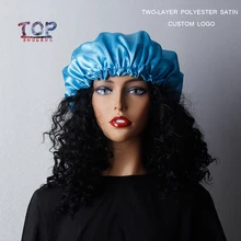 2 Слои полиэстер озерно-голубой Атлас капот высокое Эластичная лента шапочка для душа; удобная; мягкая женская обувь; атласная шляпа шляпки для волос