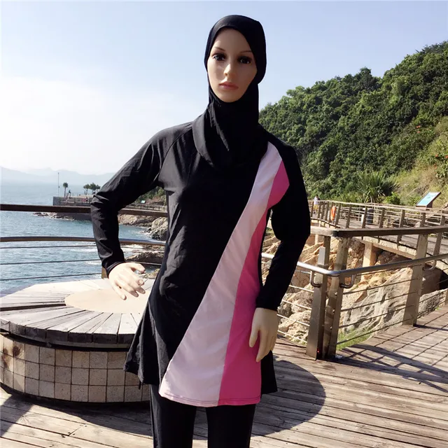 Islamic Swimwear Women Modest Full Cover Arab Beach Wear Hijab Swimsuit Swimwear Bikinis for