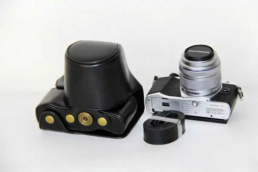 New Pu Leather Camera Case Bag For Olympus EM10 Mark II EM10 III EM10 II EM10 Mark III Camera Bag Cover With Strap