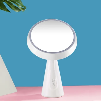 

Makeup mirror with LED vanity mirror with touch dimmer switch battery powered bracket for desktop bathroom bedroom travel