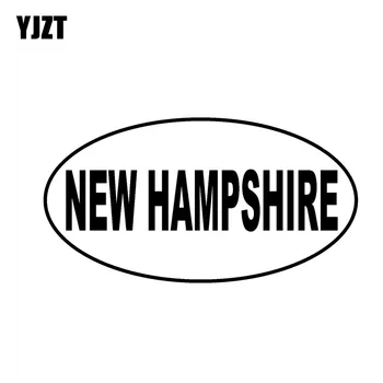

YJZT 14.2CM*7.5CM NEW HAMPSHIRE Oval Bumper Car Sticker Vinyl Decals Black Silver C10-01521