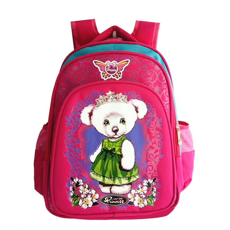 

2023 New Lovely Children Schoolbags Cartoon Rose Bear Children School Bag Girl Students Canvas Backpack Primary School Backpacks