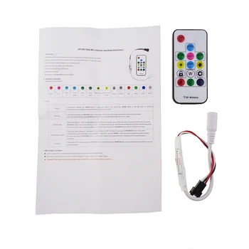 

Controller with IR remote wireless RF connector SP103E DC5V DC12V 14Key For Dream color LED Strip WS2812 WS2811 fast ship IQ