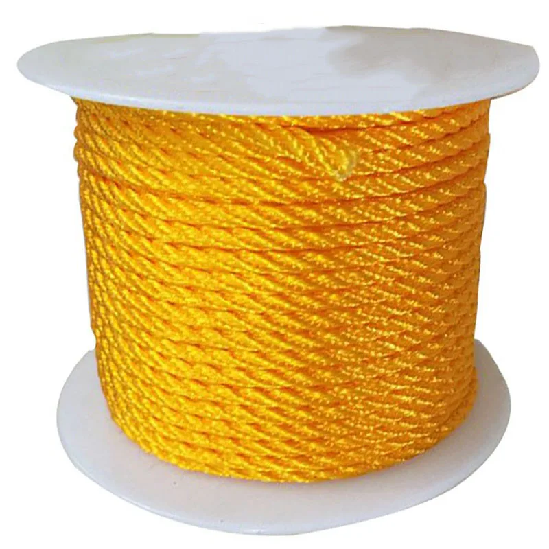 2mm Golden Yellow Twisted Satin Nylon Twine Cord+50m/roll Jewelry