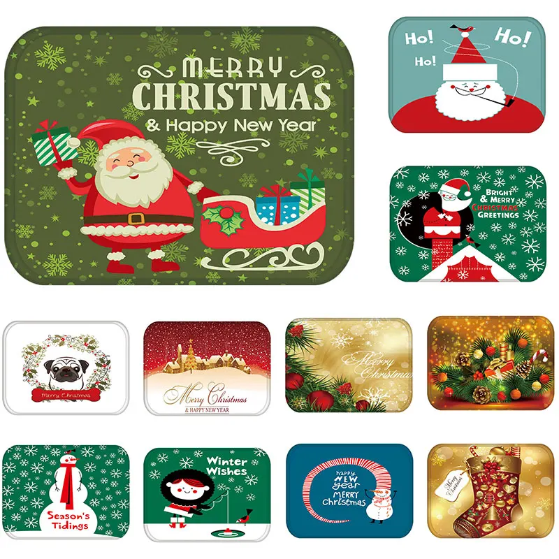 

Mat in Hallway Kitchen Rubber Doormat Merry Christmas Deer Welcome Home Decor Living Room Rug Anti-Slip Dustproof Carpet 48236-1