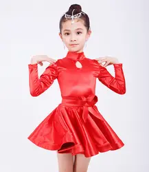 2019 девушка короткие рукава Стандартный латинские танцы платье дети бальные танцы платье es дети Сальса румба, ча-ча-ча Samba платье для танцев