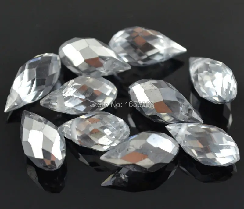 

100pcs 6x12MM Clear Oval Faceted Czech Crystal Beads With Hole Briolette Teardrop Glass Beads For Jewelry Making DIY