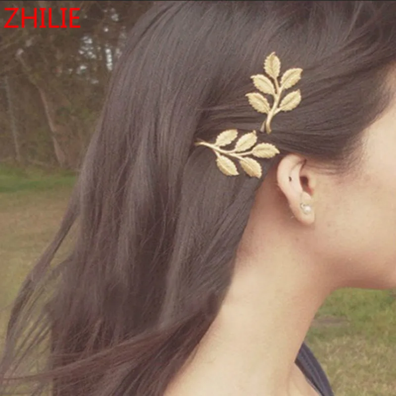 

1pcs Europe and the United States fashion retro Athena olive branch leaves bride hairpin free shipping