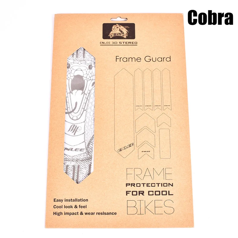 Новинка Enlee 3D защитные наклейки на раму для горного велосипеда дорожные наклейки с толстой пленкой износостойкая противоскользящая водонепроницаемая защита - Цвет: cobra