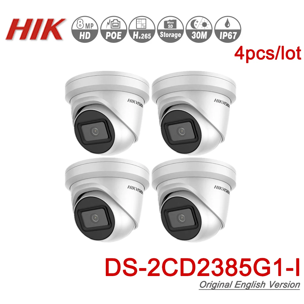 

Hikvision Original IP Camera DS-2CD2385G1-I 8MP Network CCTV Camera H.265 CCTV Security POE WDR SD Card Slot 4pcs/lot