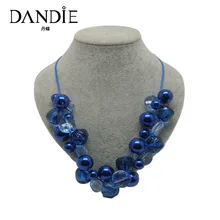 Dandie синий акриловый шарик ювелирное ожерелье, ожерелье ручной работы