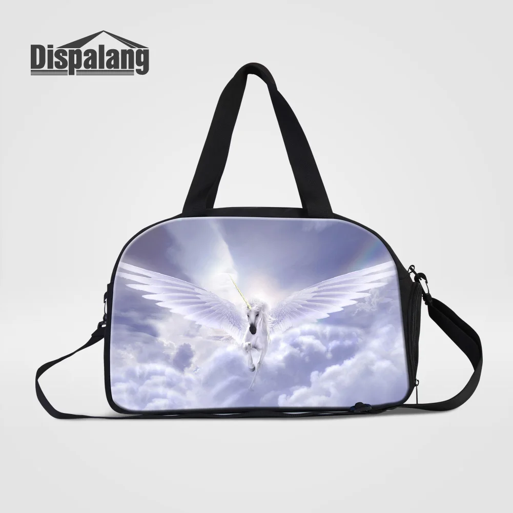 

Dispalang Personalized Unicorn With Wing Travel Bags For Teenage Girls Multifuncional Duffle Bag For Students Women Weekend Bags