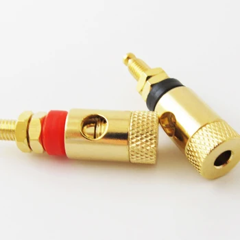 

New 6Pcs Gold Plated Binding Post 4mm Banana Plug Amplifier Speaker Socket