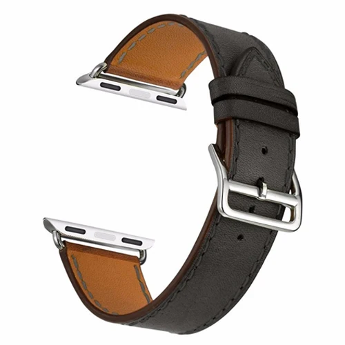 Lerxiuer ремешок для apple watch Band 4 3 42 мм 44 мм iwatch band 42 мм 38 мм Натуральная кожа одиночный походный браслет ремешок для часов - Цвет ремешка: black