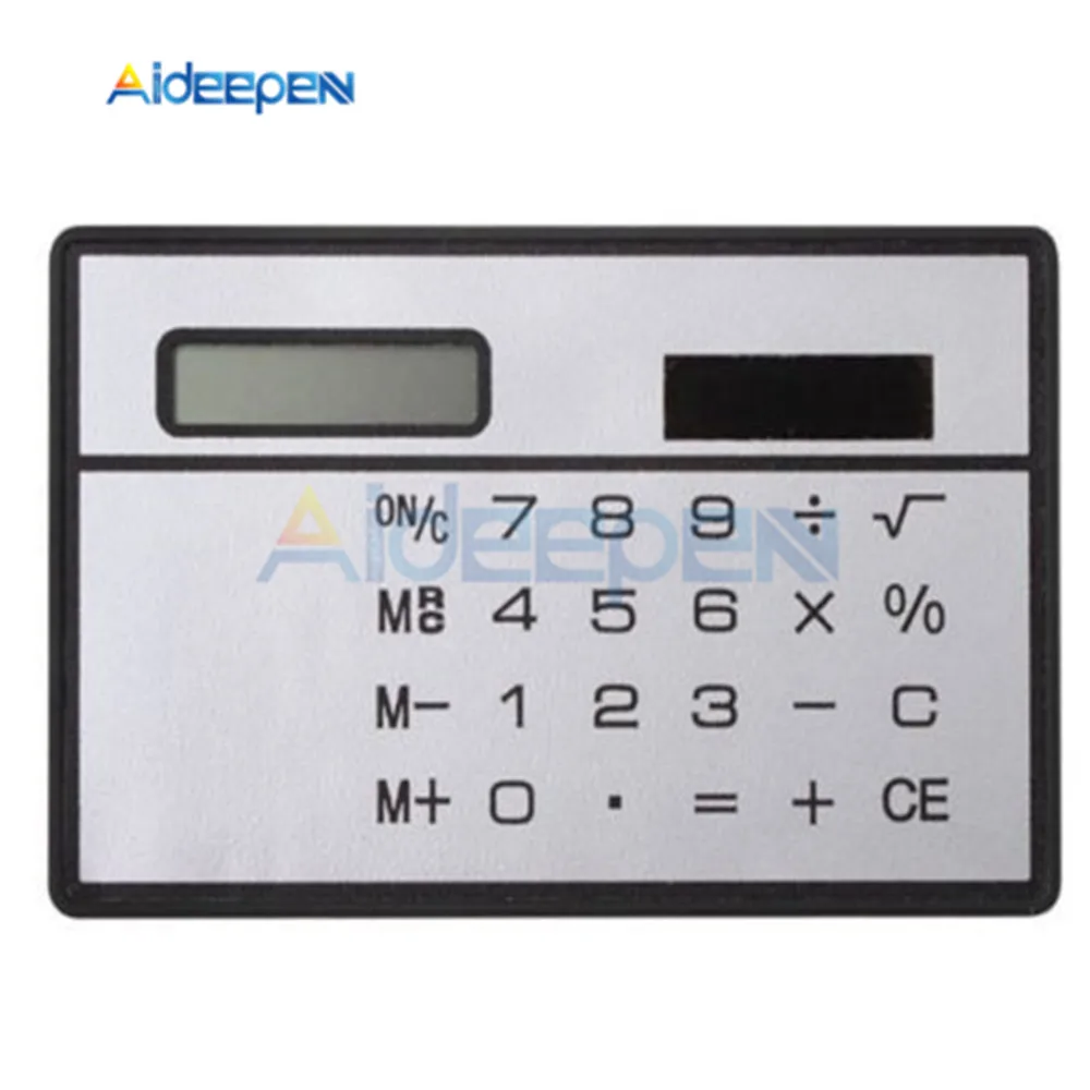

8-Digit Portable Calculator Ultra Thin Mini Slim Credit Card Sized Solar Powered Pocket Calculato