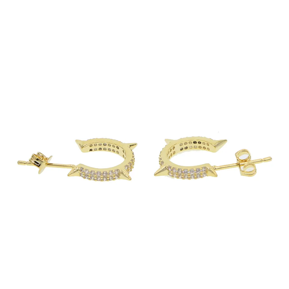 Новое поступление черные готические панк серьги-гвоздики для женщин и мужчин CZ заклепки серьги с шипами рок вечерние ювелирные изделия