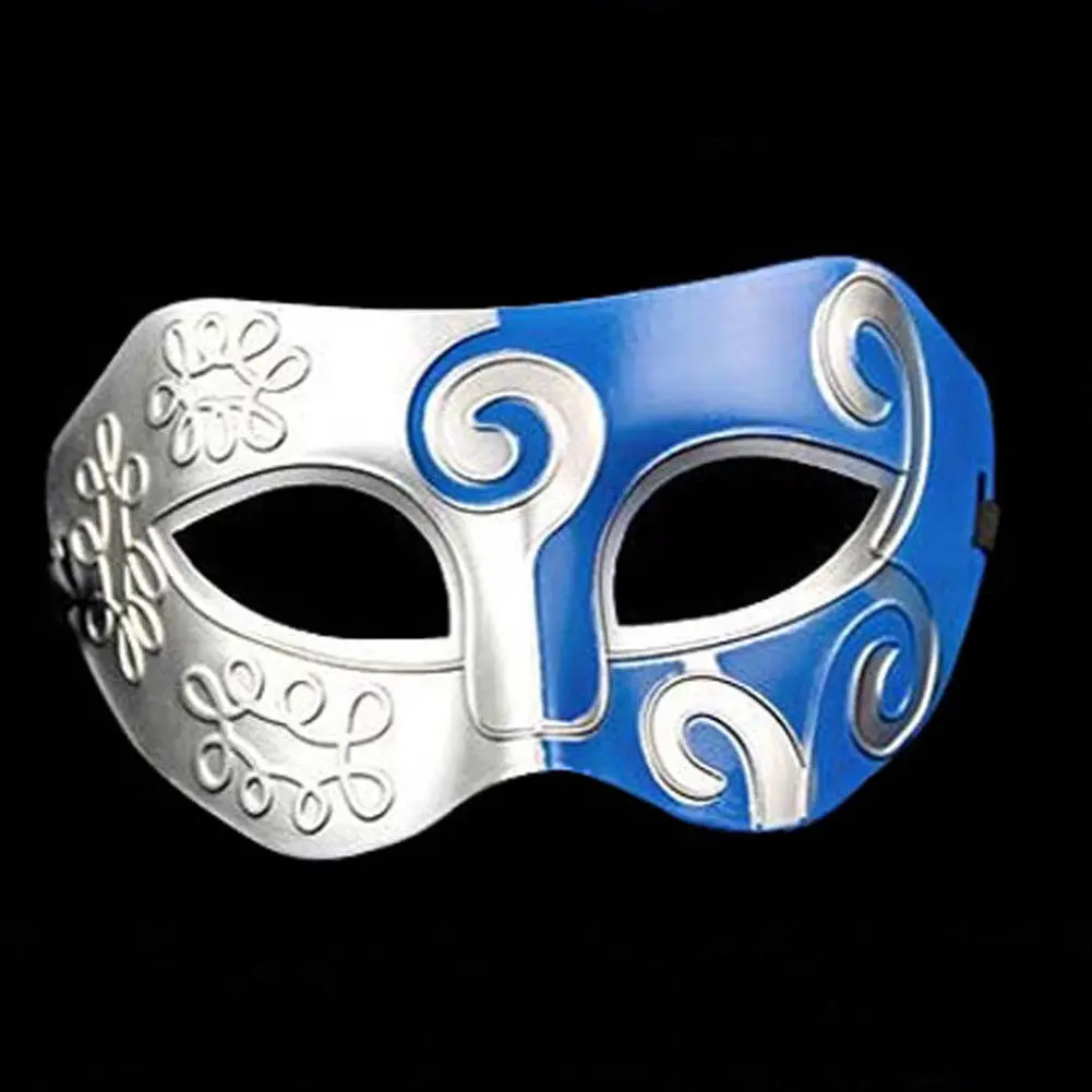 Модные для мужчин полированной Марди Гра маскарад маска для вечеринок Очаровательная Контрастность Цвет для рождественской вечеринки маска 8 видов стилей на выбор - Цвет: Синий