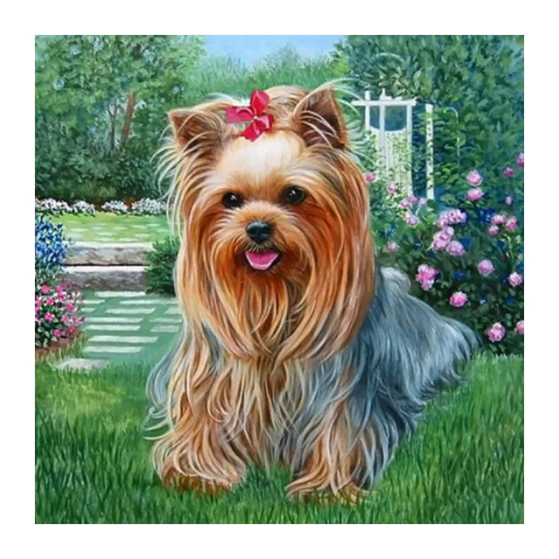 5D Diamond Painting Cross Stitch Color Spaniel Of Diamond Embroidery 3D Full Square Dill Diamond Animals Dog Decoration 50x50cm
