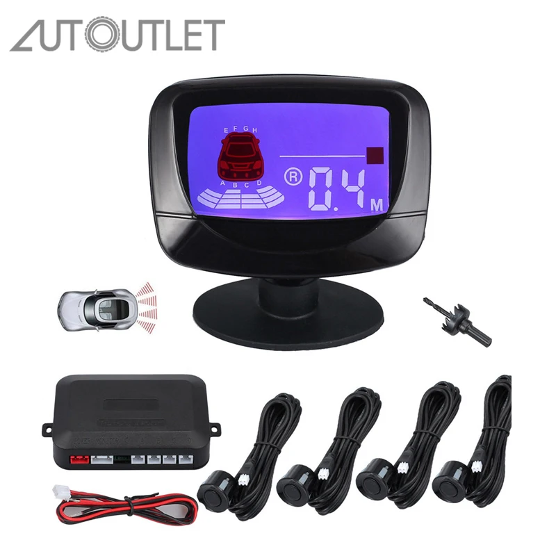 Autoutlet 4 Parking Sensors Backup Reversing Sensor Radar Lcd Digital