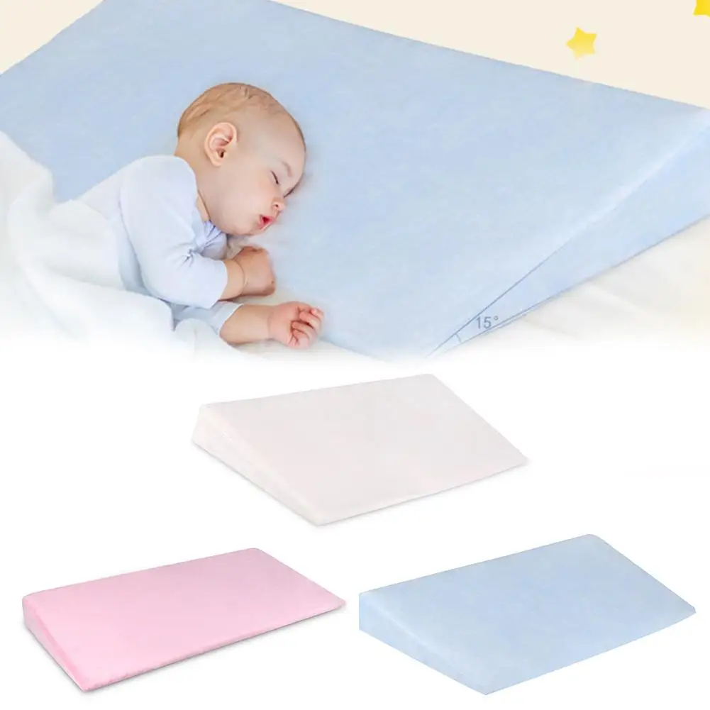 

Crib Wedge Pillow For Baby Feeding Mattress Waterproof Layer Cotton Removable Cover 15-degree Incline For Better Night's Sleep