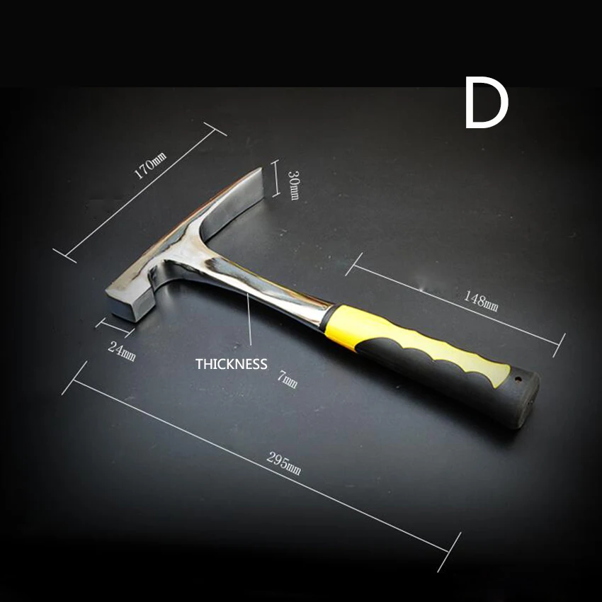 Острый горлышко геологический молоток разведка шахт разведка Многофункциональный ручной инструмент Прочный Рок pick геологический инструмент с резиновой ручкой