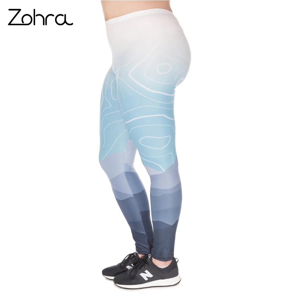 Zohra Fashion Large Size Leggings Wild Mountain Printed