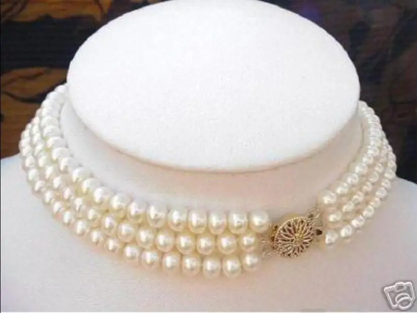 3 Strand Pearl Choker Necklace Store 