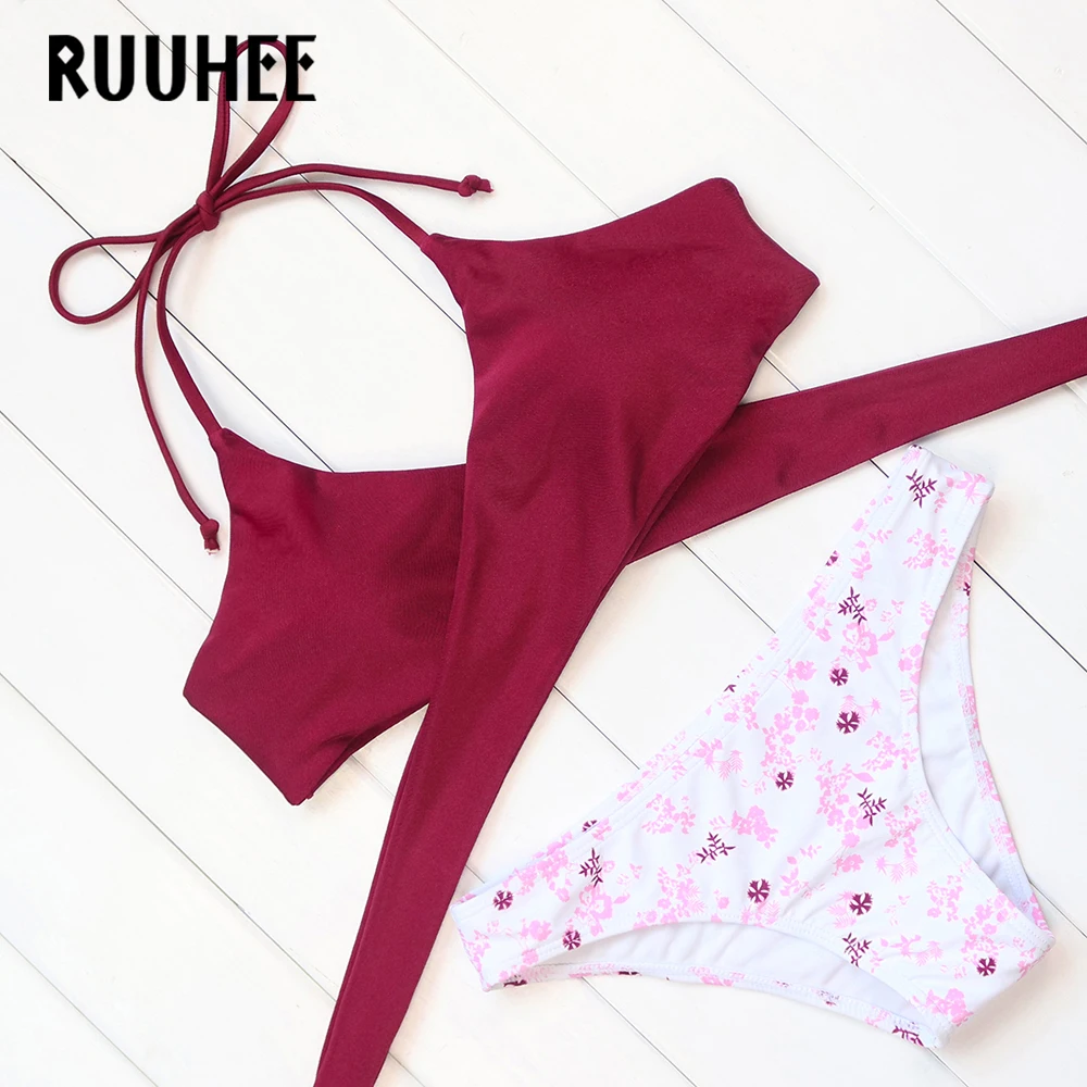 ruuhee marca trasversale sexy donne dello swimwear del bikini bandage costume da bagno suit push up